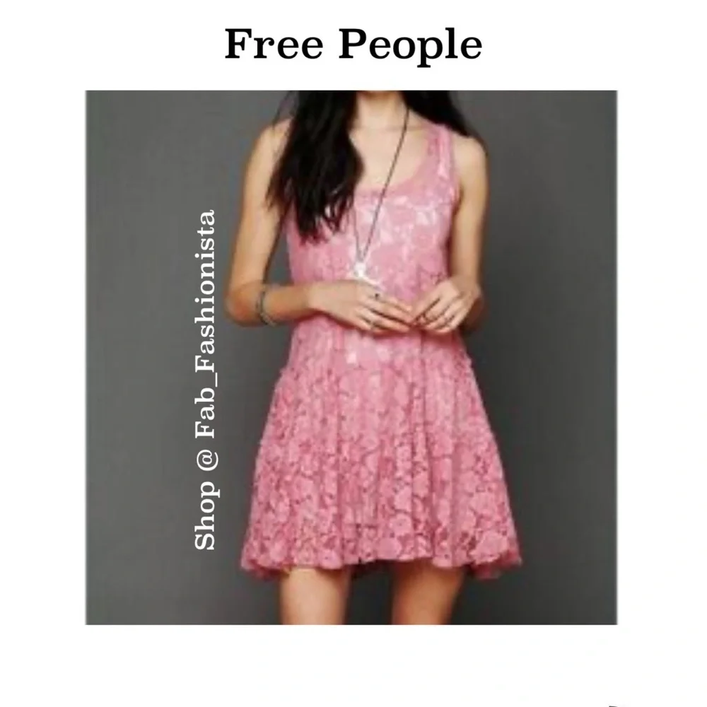 Free People Pink Lace Dress medium